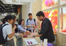 The dragon fruit cocktails made with Pisco from Peru prepared by chef Andres Cerdena was very popular with visitors to the stand of RCoorp.
